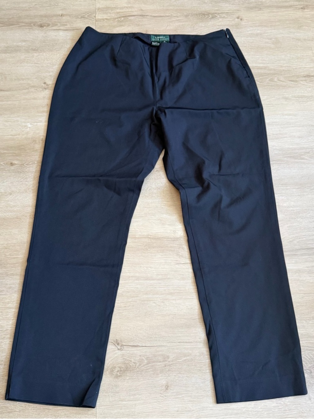 Lauren Ralph Lauren Stretch Nylon Straight Black Pants SZ 14
